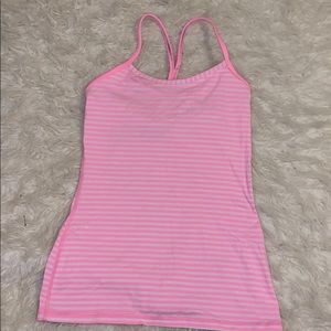 Pink striped lulu lemon tank top